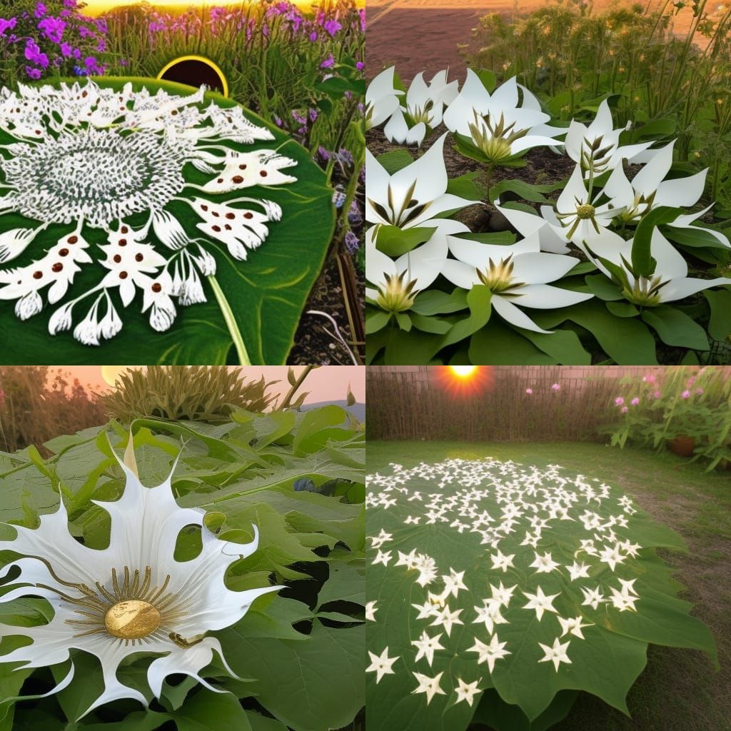 Moonflower Bed with Sun and Moon Rising