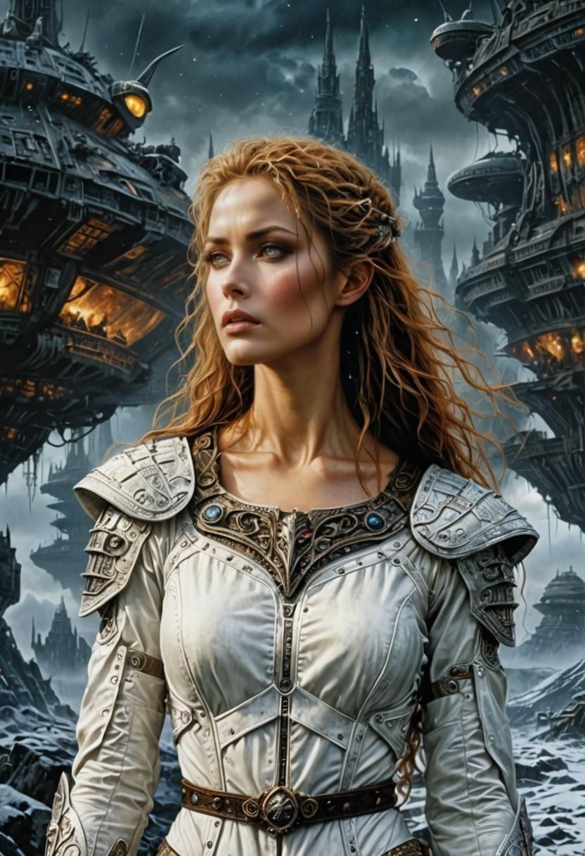 UFO with Engravings Over Burning Field