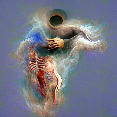 Ethereal Soul Leaving Body in Dreamlike Scene