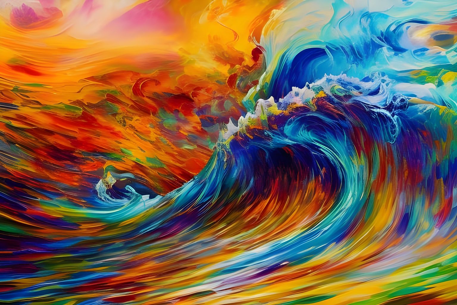 Rainbow Wave Surfing