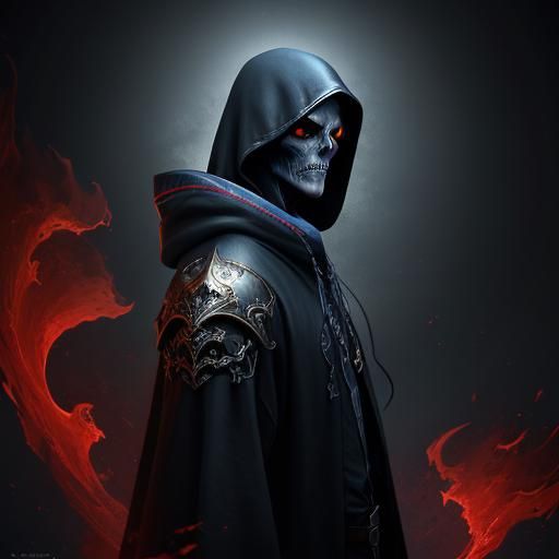 Grim Reaper Portrait in Dark Fantasy Style