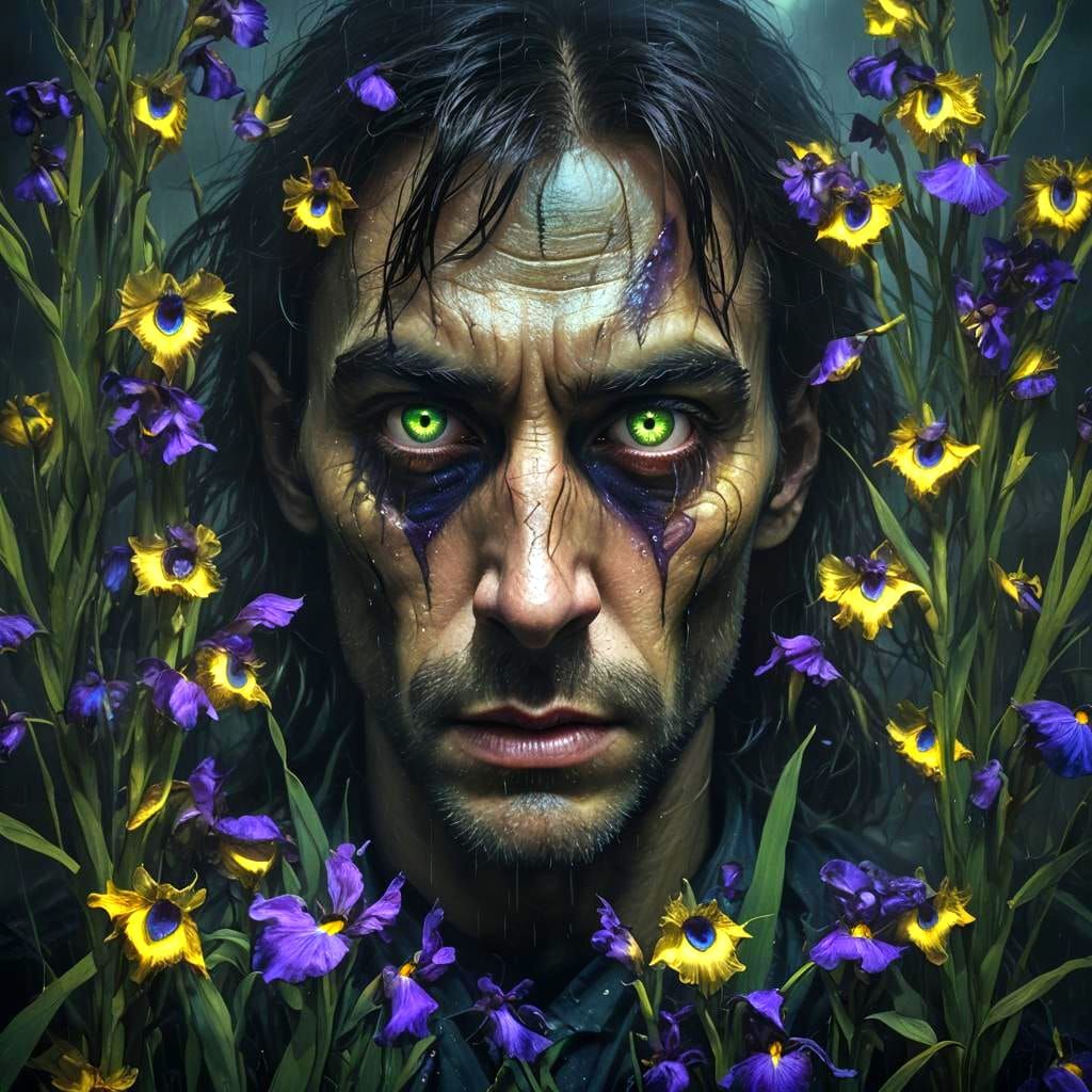 Ominous Eyes in a Dark Fantasy Painting
