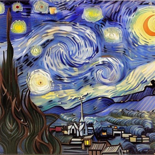 Starry Night Ship: Epic Digital Matte Painting