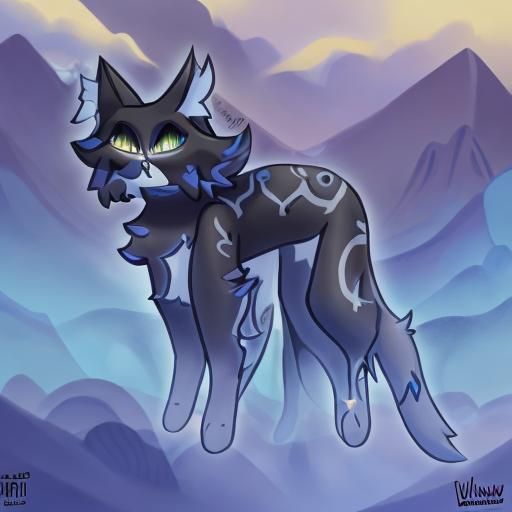 Cloud Cat in Detailed Matte Painting Style