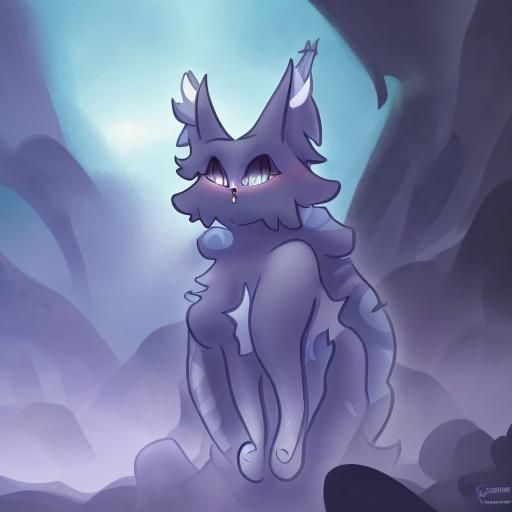 Fantastical Cloud Cat Concept Art in Digital Painting