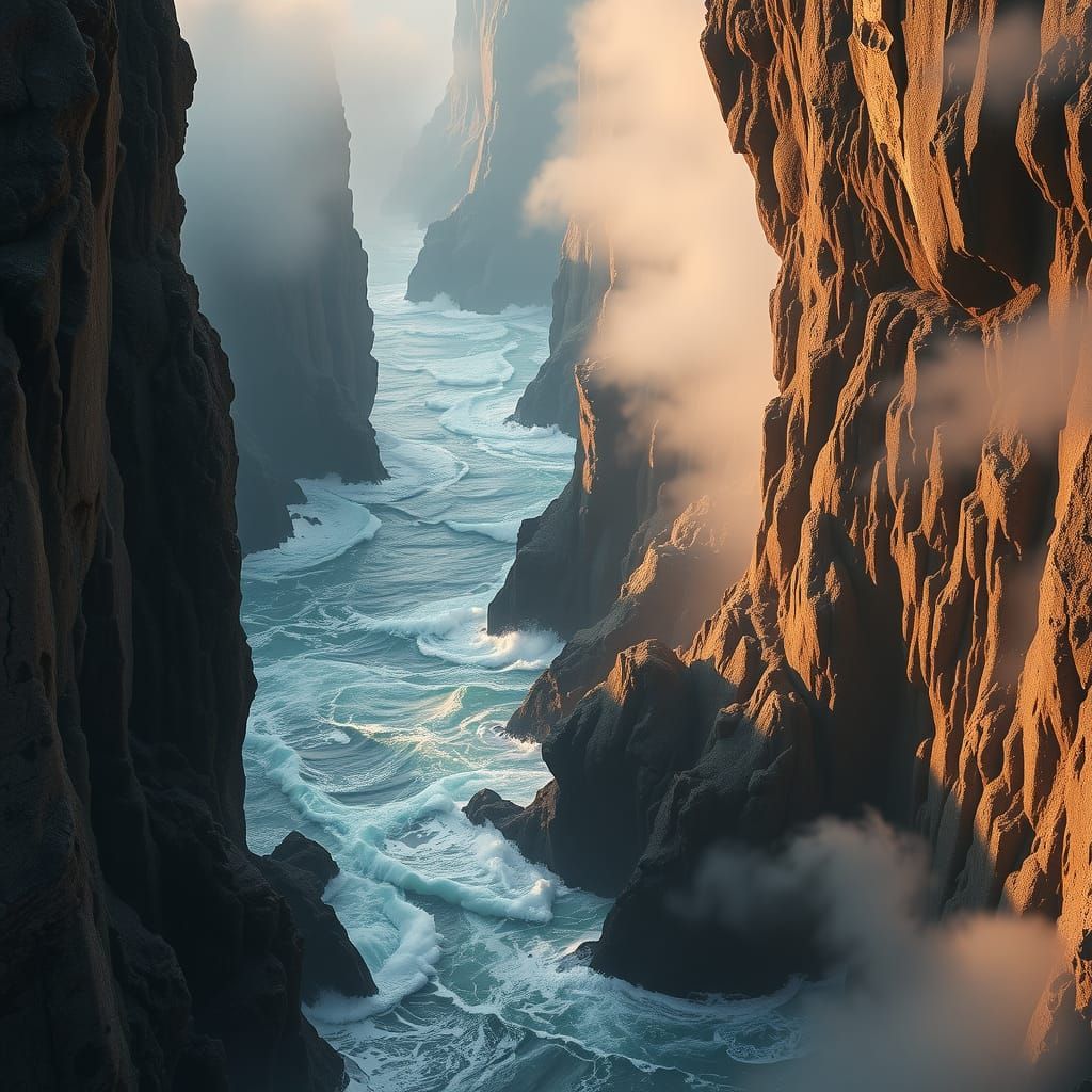 Dramatic Cliffside Ocean View at Sunset