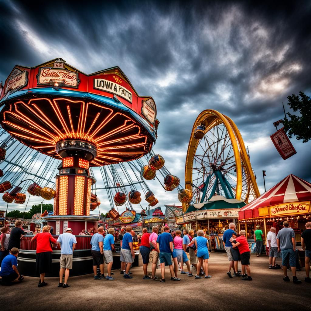 Iowa State Fair Scene in Hyperrealistic Style