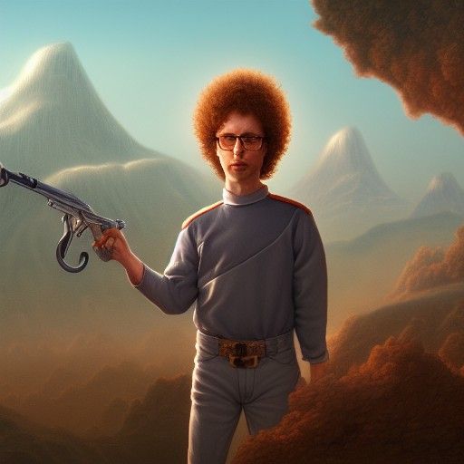 Napoleon Dynamite as Alien: Detailed Matte Painting