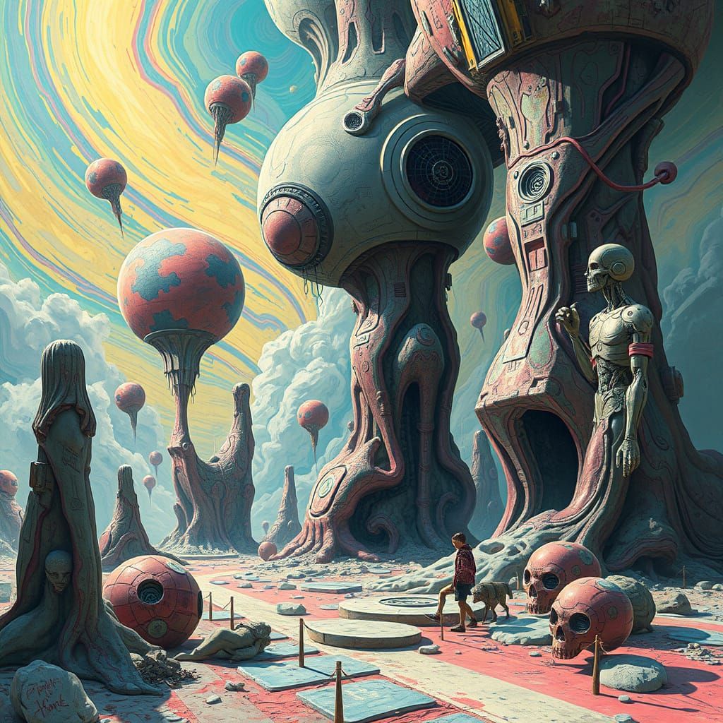 Surreal Dreamscape in Futuristic Abstract Style