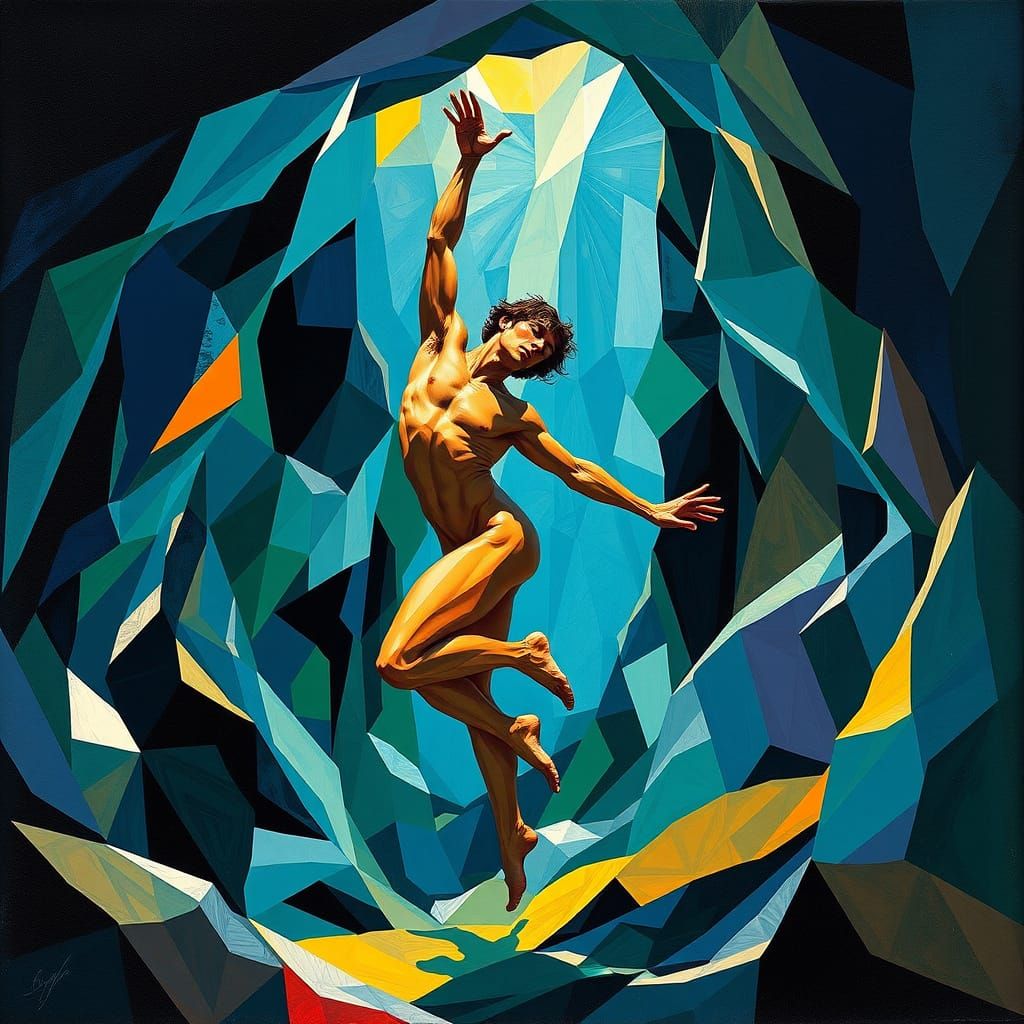 Jean de la Fontaine in Abstract Cubism Style