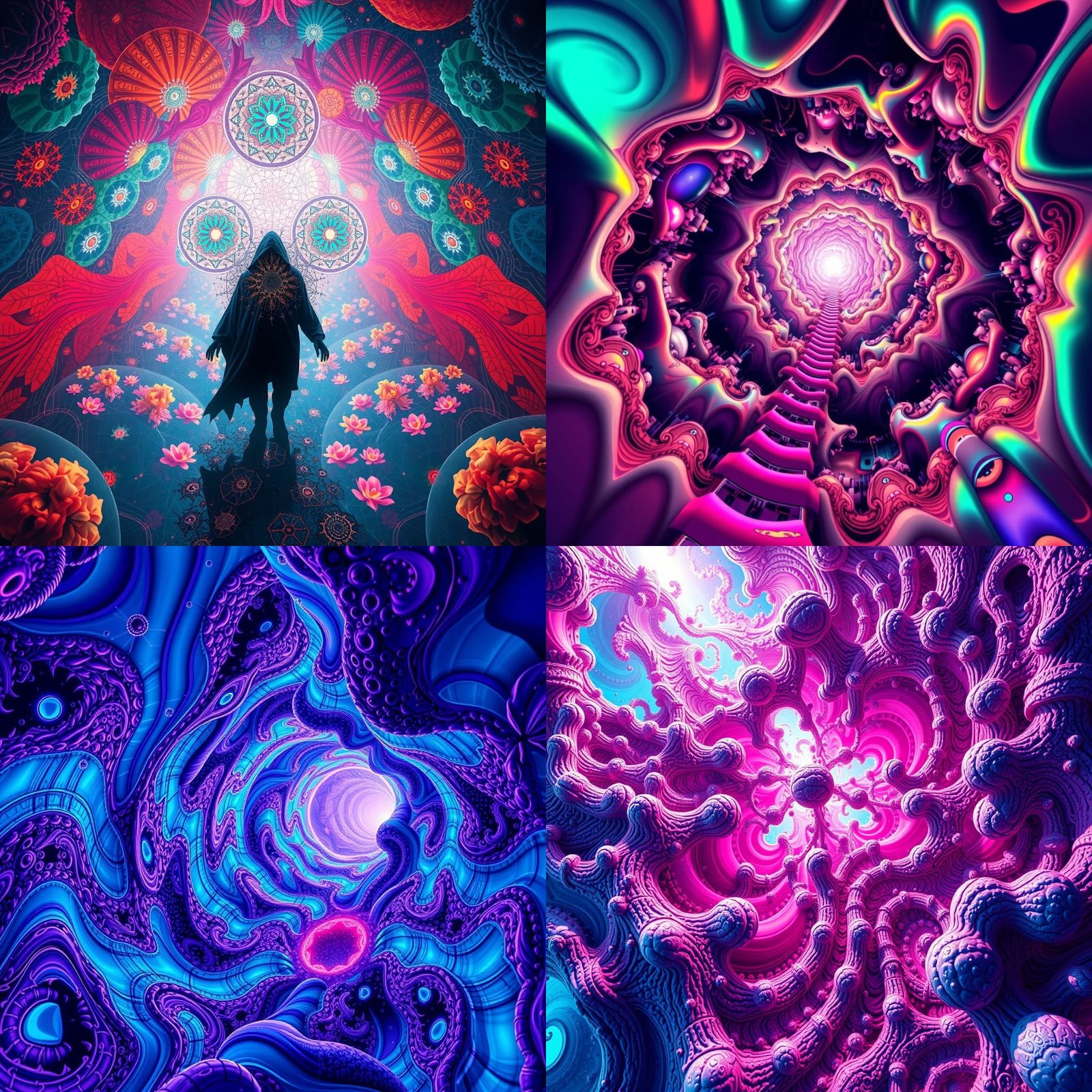 Psychedelic Fractal Hyperspace in 8K Resolution