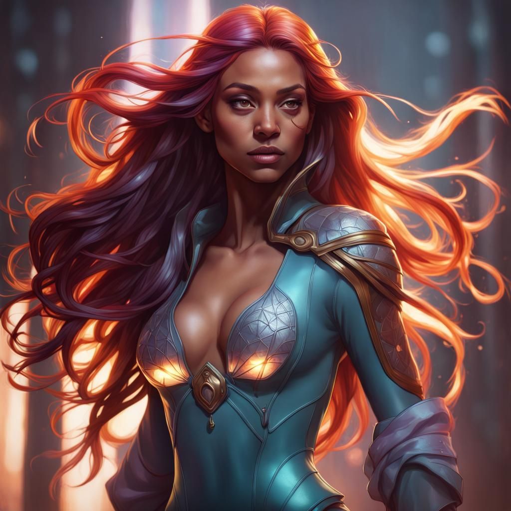 Hyperdetailed Starfire Portrait with Dynamic Lighting