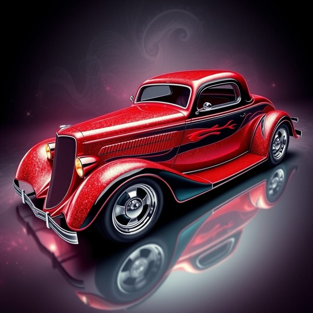 Surreal 1933 Ford Coupe in Candy Apple Red and Black