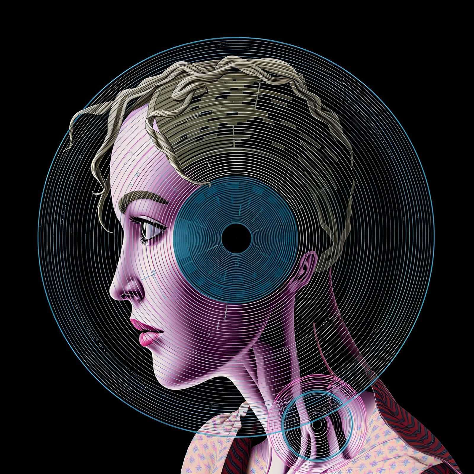 Abstract Composition with Repeated Motifs and Visual Layers