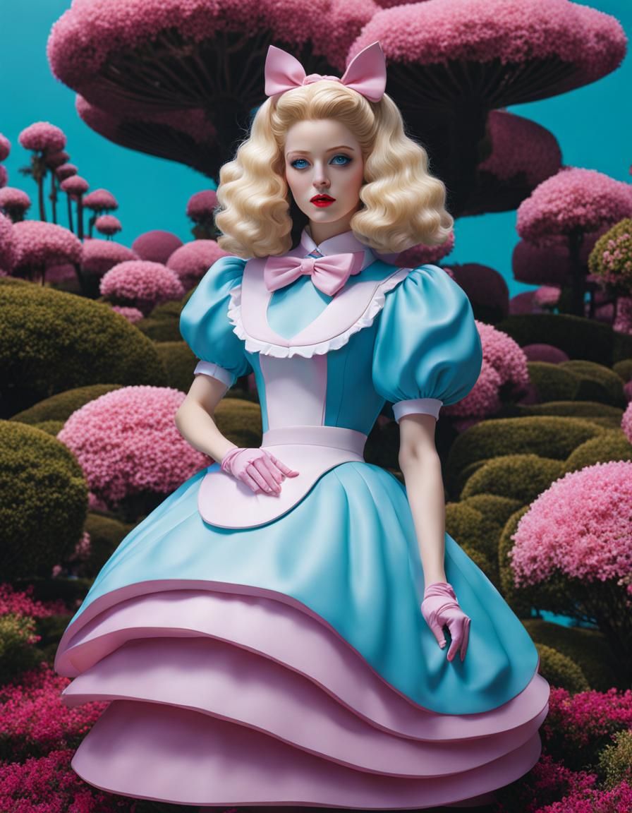Alice in Wonderland in Vaporwave Aesthetic