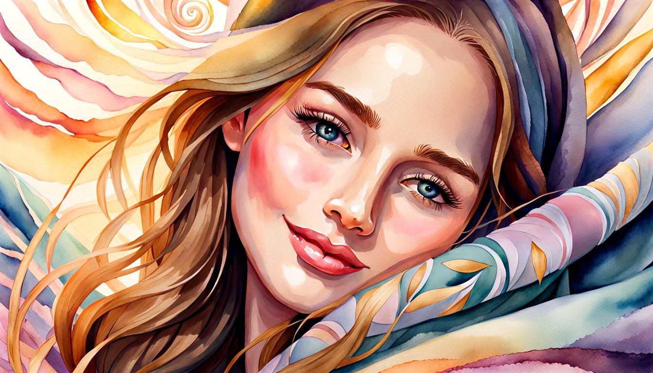 Cozy Portrait in Whimsical Watercolor Style