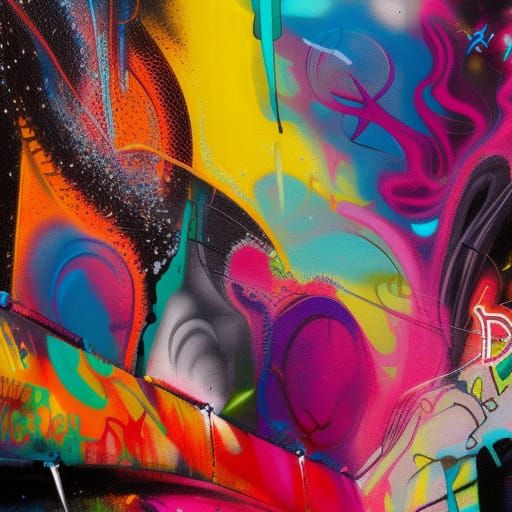 Colorful Graffiti Art in Polychromatic Splash Style