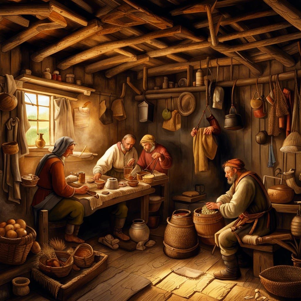 Interior of a peasant's hut