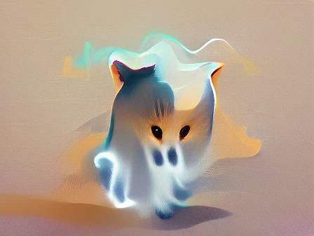 Ethereal Ghost Cat in the Shadows