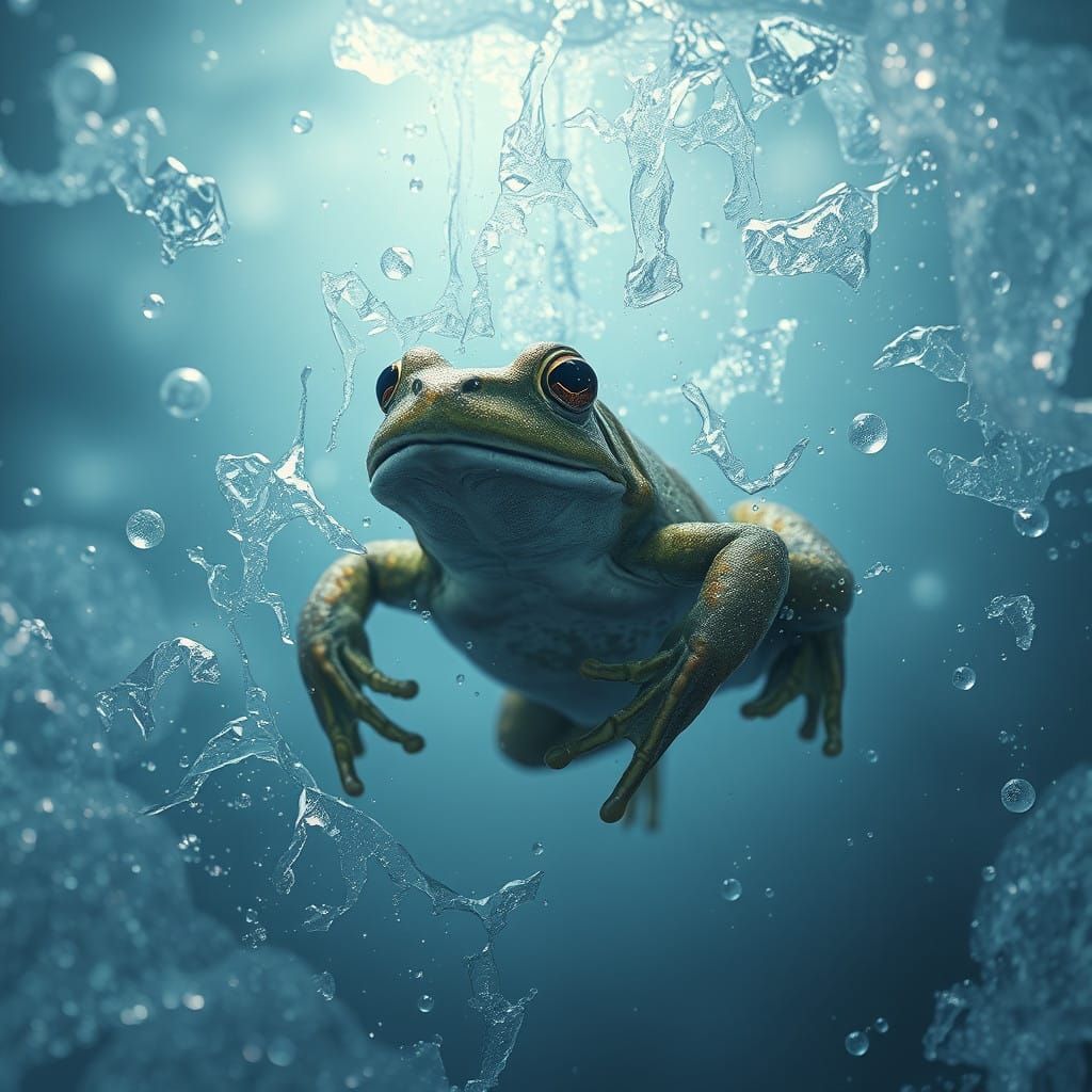 Frog in a Frozen World of Crystal Delights