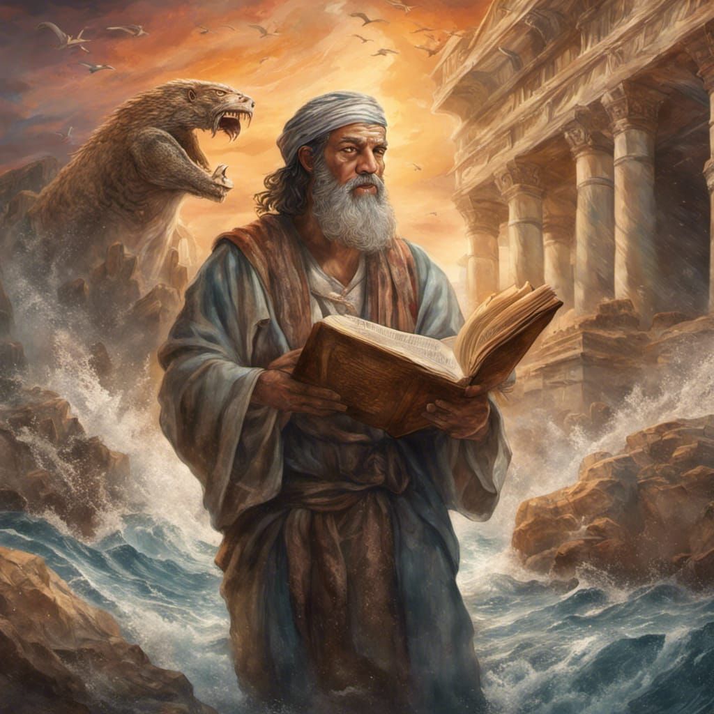 Jonah Preaching in Nineveh: Hyperrealistic Concept Art