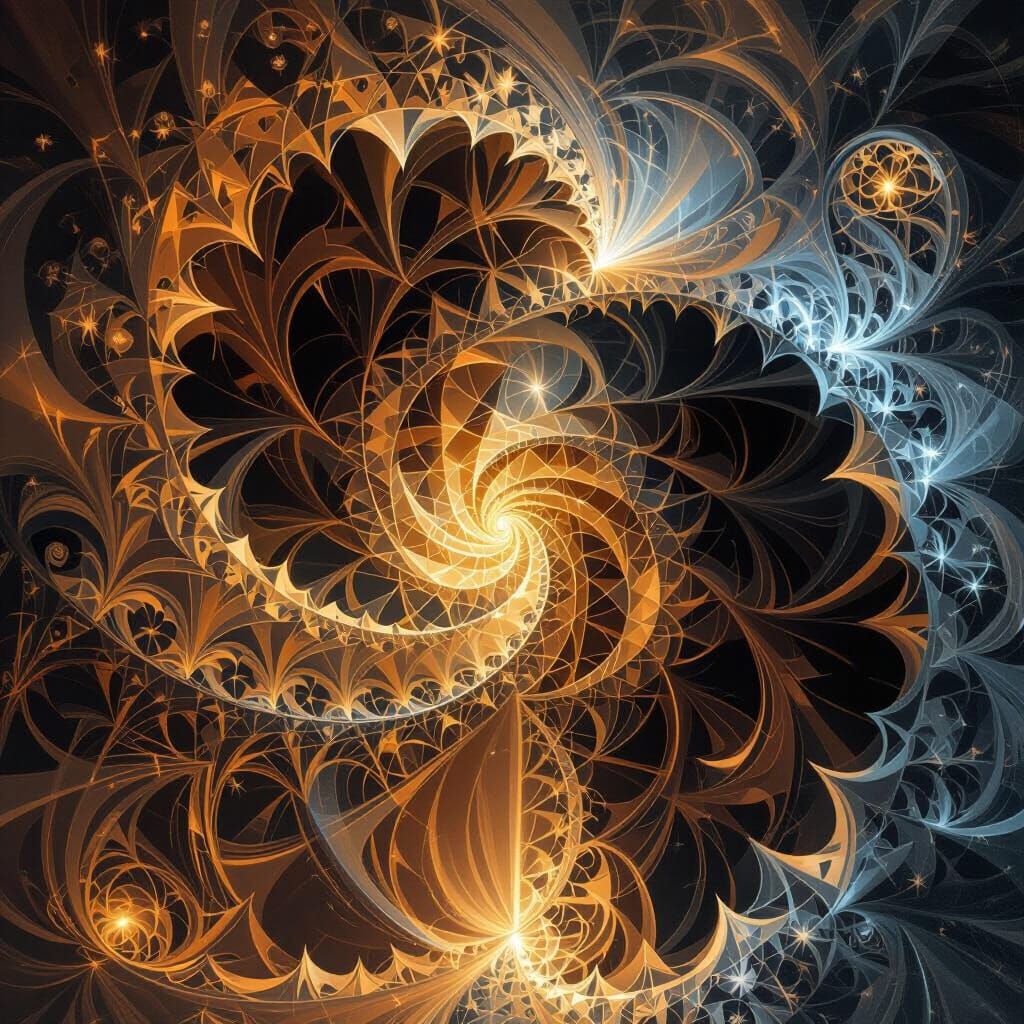 Surreal Cosmic Architecture: Blue Fractal Mandelbulb