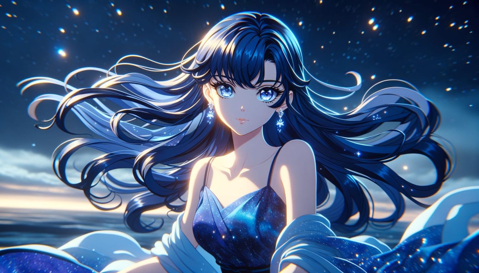 Celestial Anime Character on Floating Island