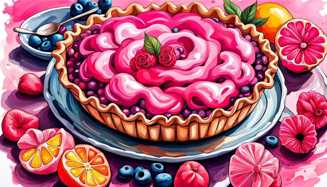 Open Face Finger Pie: Vibrant Digital Illustration