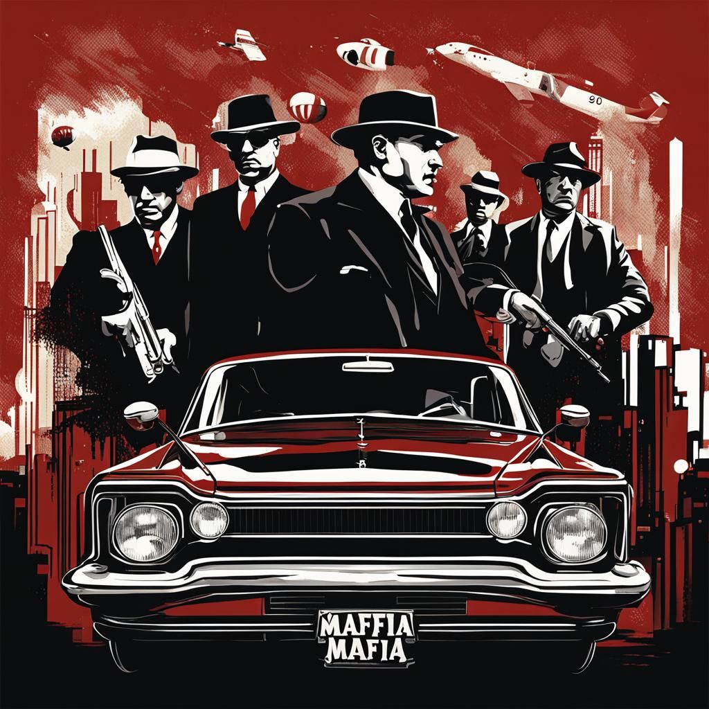 Mafia Scene in Fluid Graphic Style