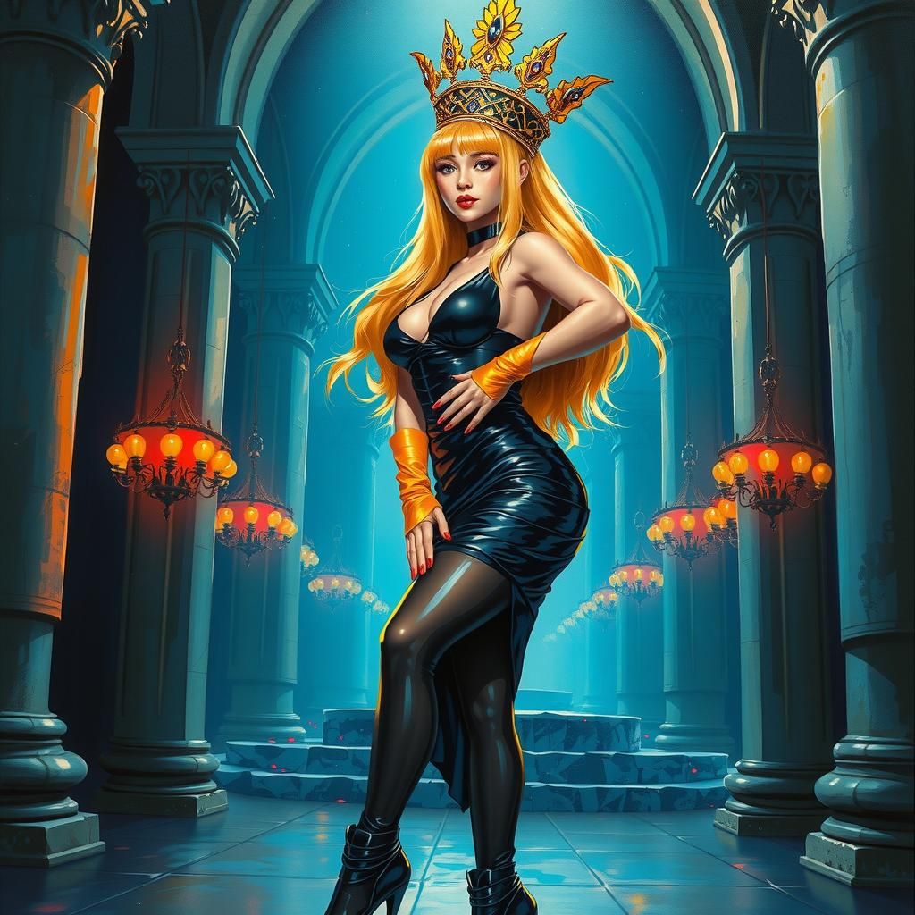 Cyberpunk Bowsette in Chrome Steel Dungeon