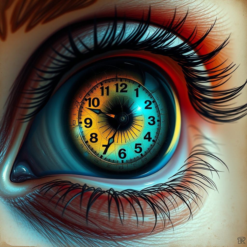 Eye of Time: Vibrant 1980s-Inspired Pulp Art