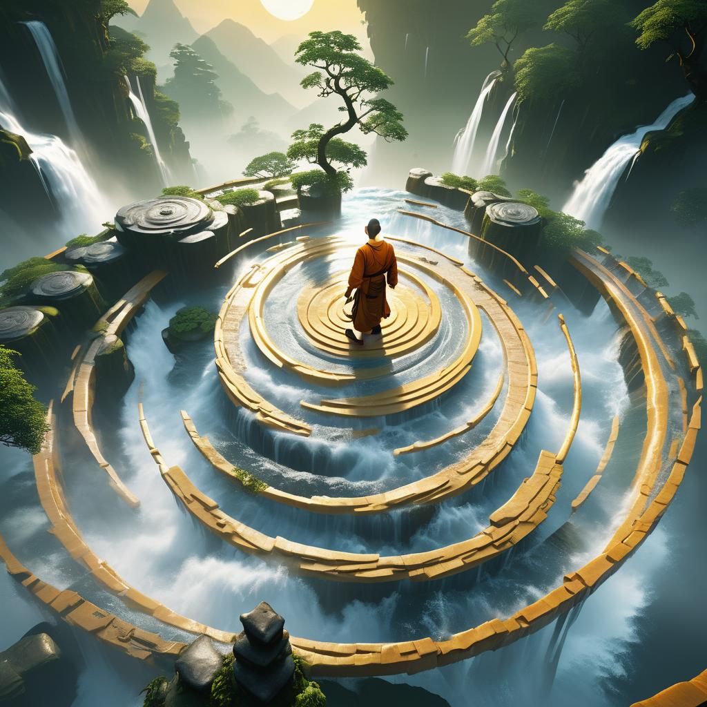 Shaolin Monk in Jungle Zen Garden