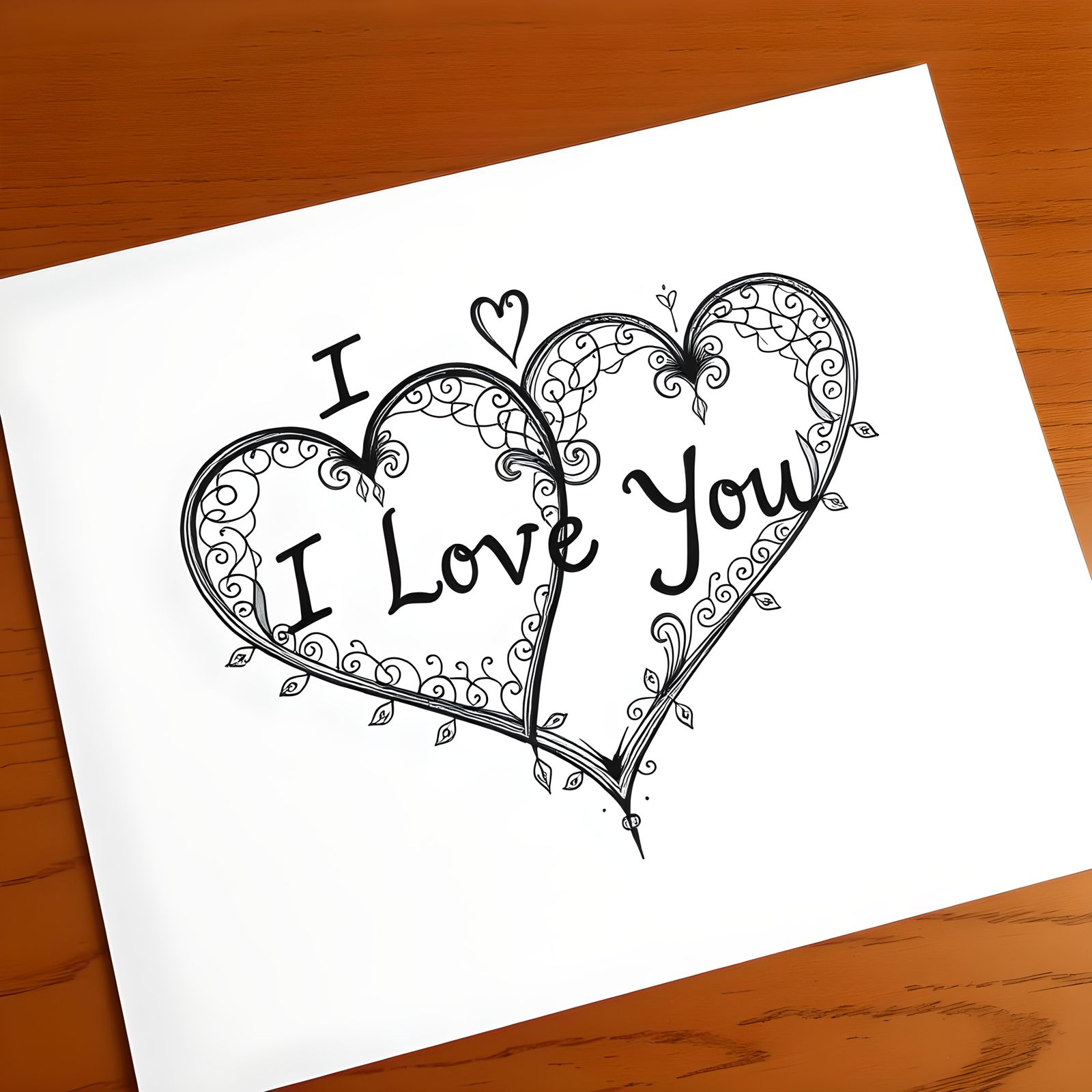 Intricate Celtic Love Note Ink Drawing