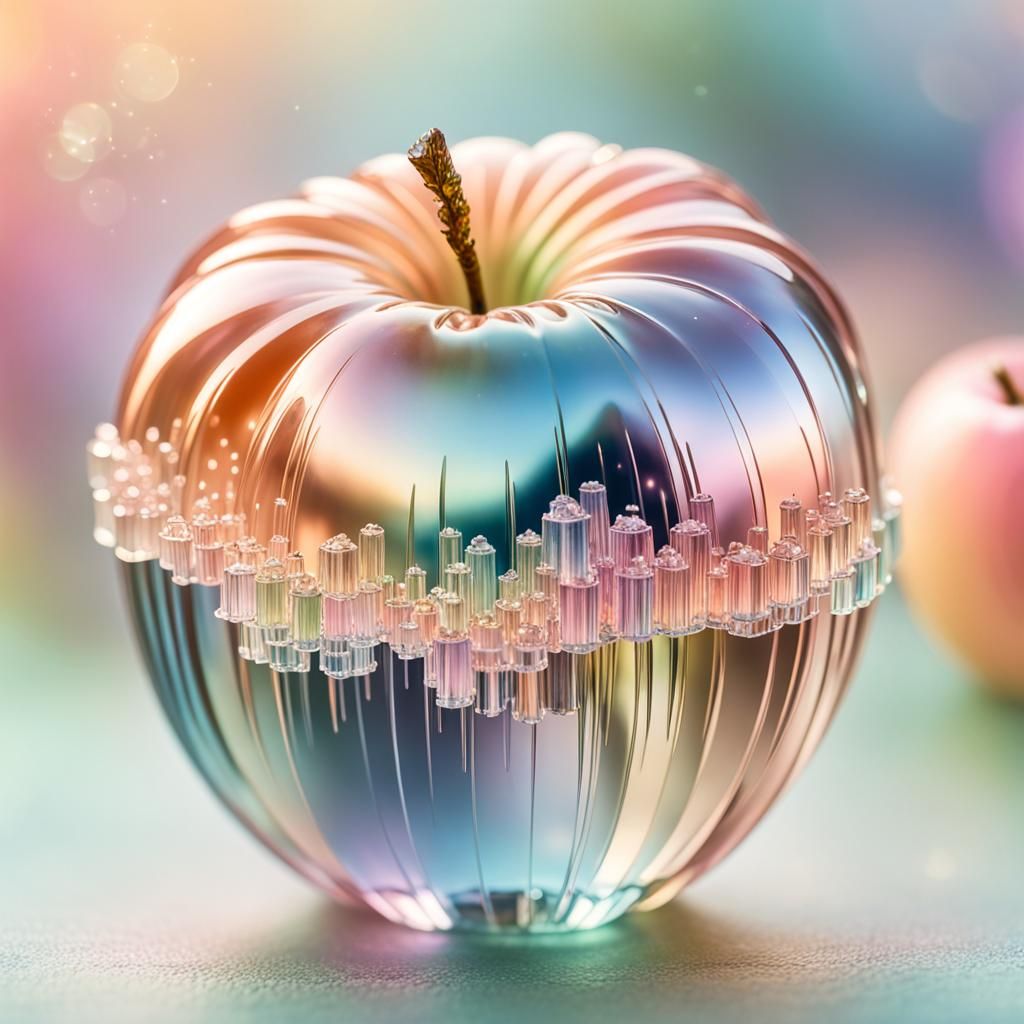 Crystal Apple with Fairy: Macro Photography