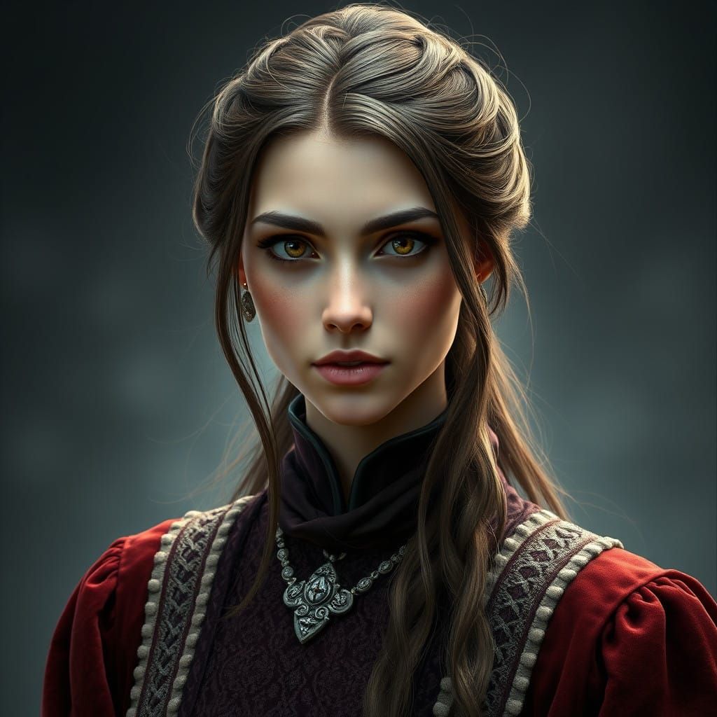 Regal Queen in Rich Velvet Attire