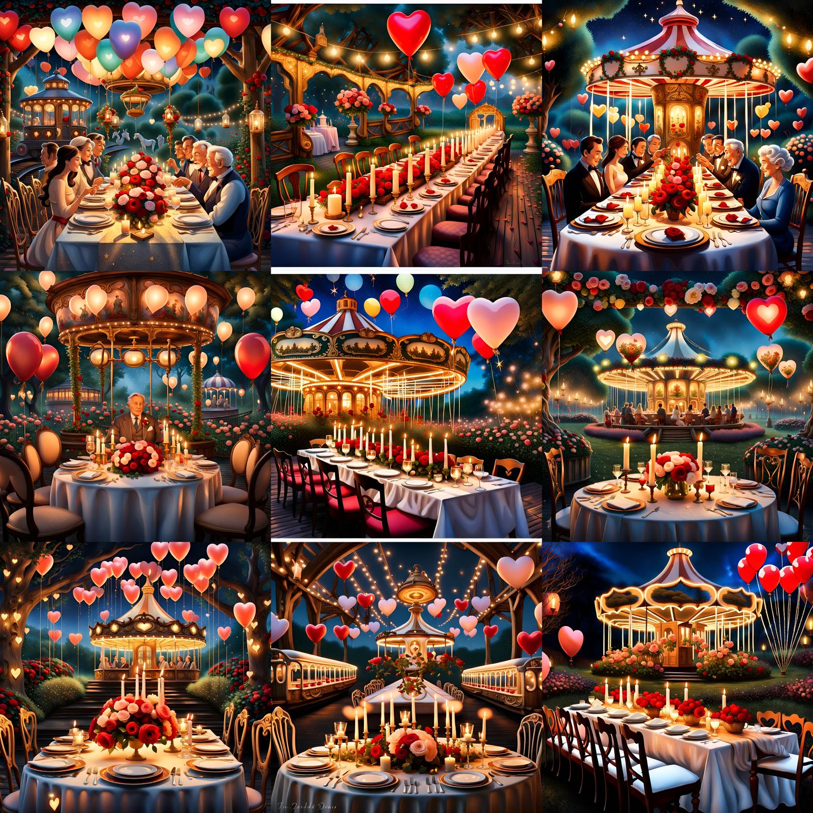 Enchanted Forest Candlelit Dinner Scene