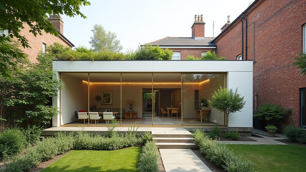 Minimalist Extension: Steel, Glass, and Brick Victorian Hous...