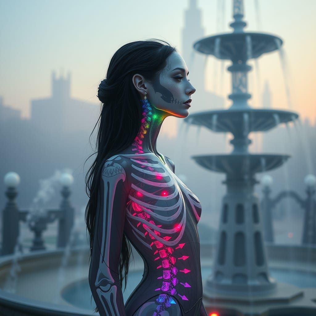 Goth Goddess in Arctic Dawn, Transparent Figure