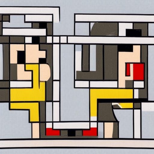 Meditators on Skateboard: Linocut Art