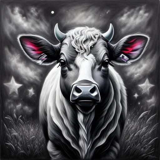 Cosmic Unicorn Beneath Dark Starry Skies