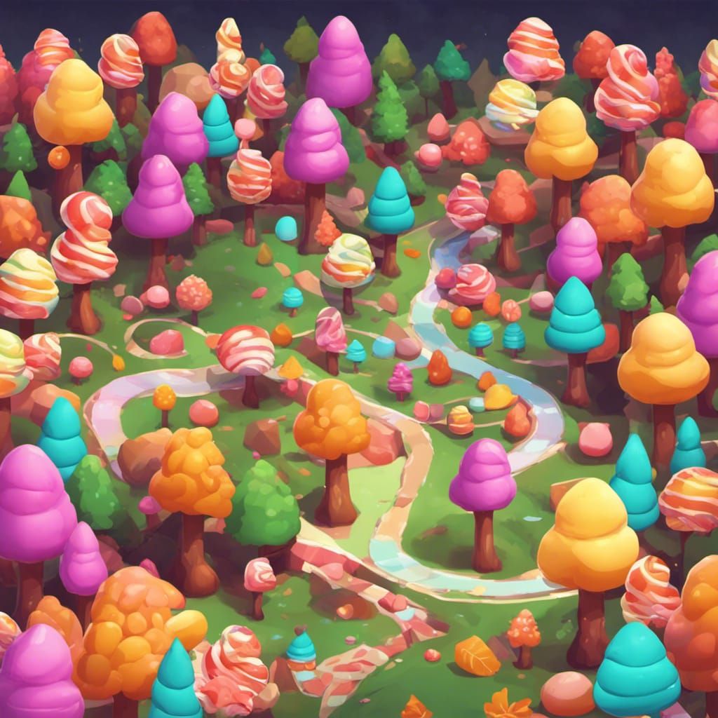 Candy Forest in Fall Guys Style