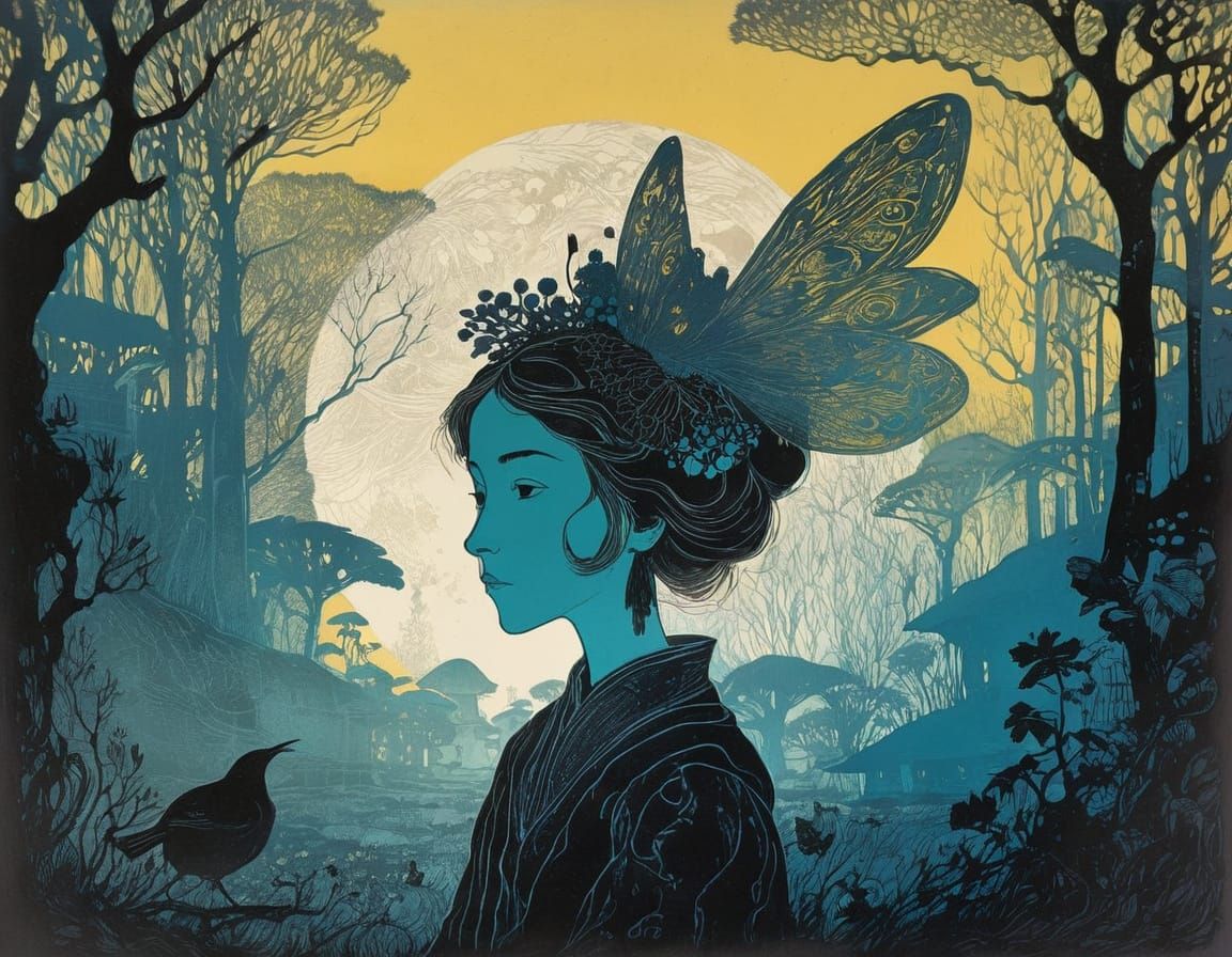 Surrealist Etchings in a Mysterious, Atmospheric Style