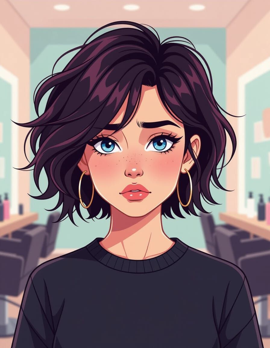 Disastrous Haircut in Cartoon Style Salon