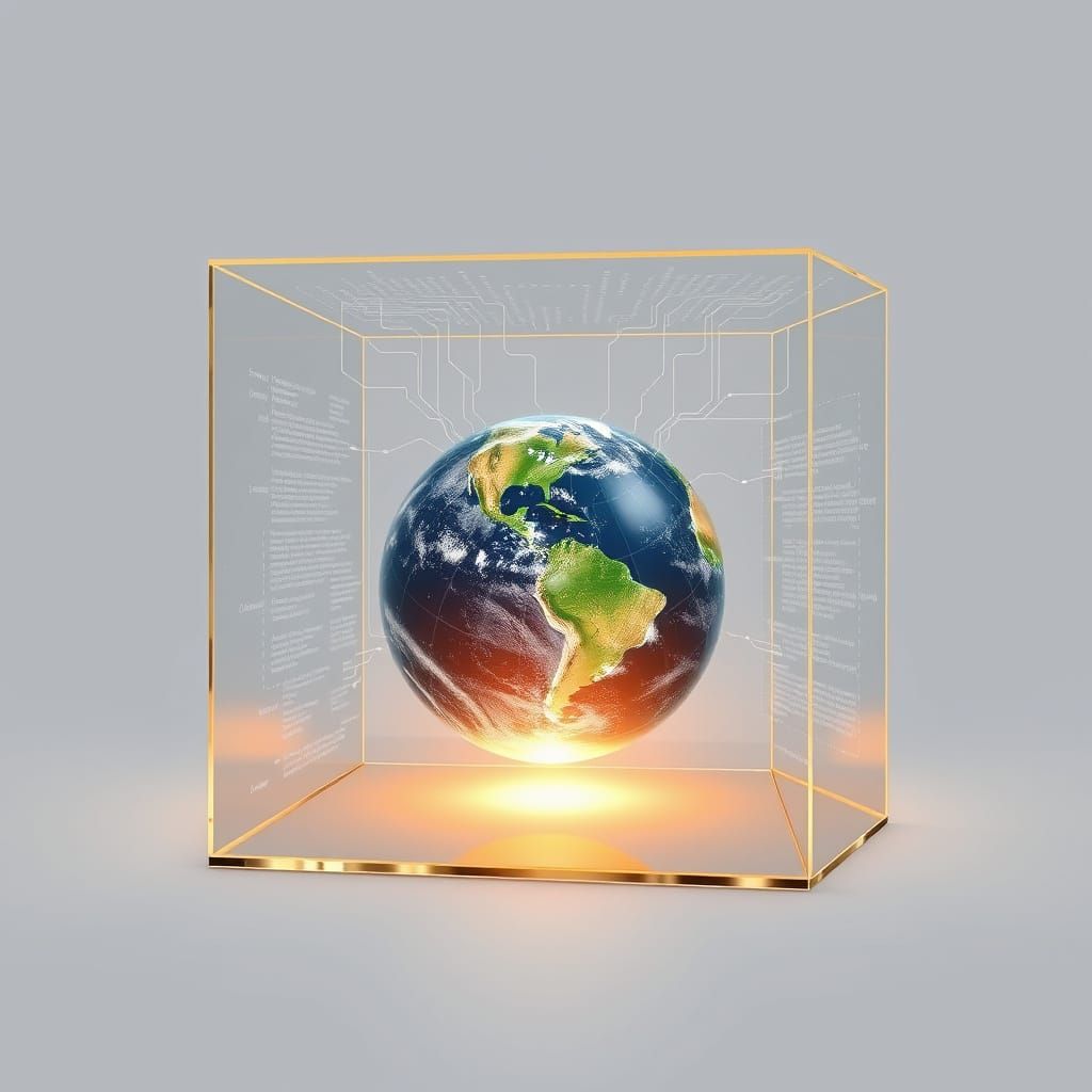 Sphere Inside Transparent Cube Protected by Code