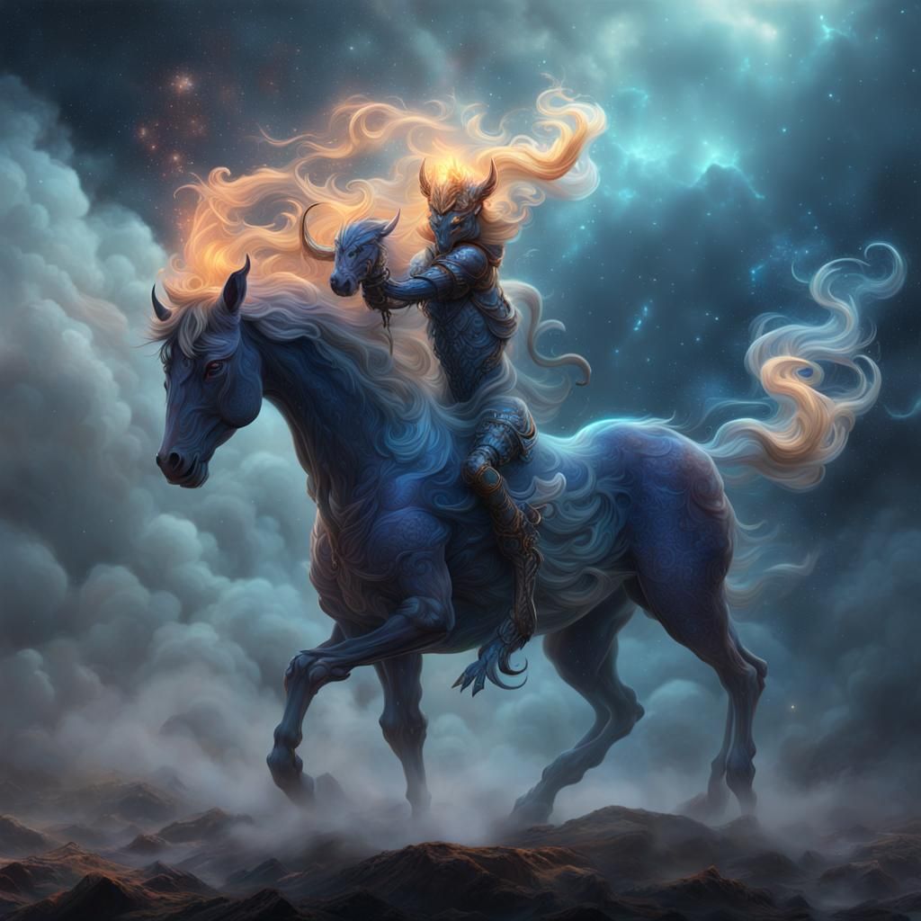 Nebulous Stardust Centaur in Detailed Matte Painting
