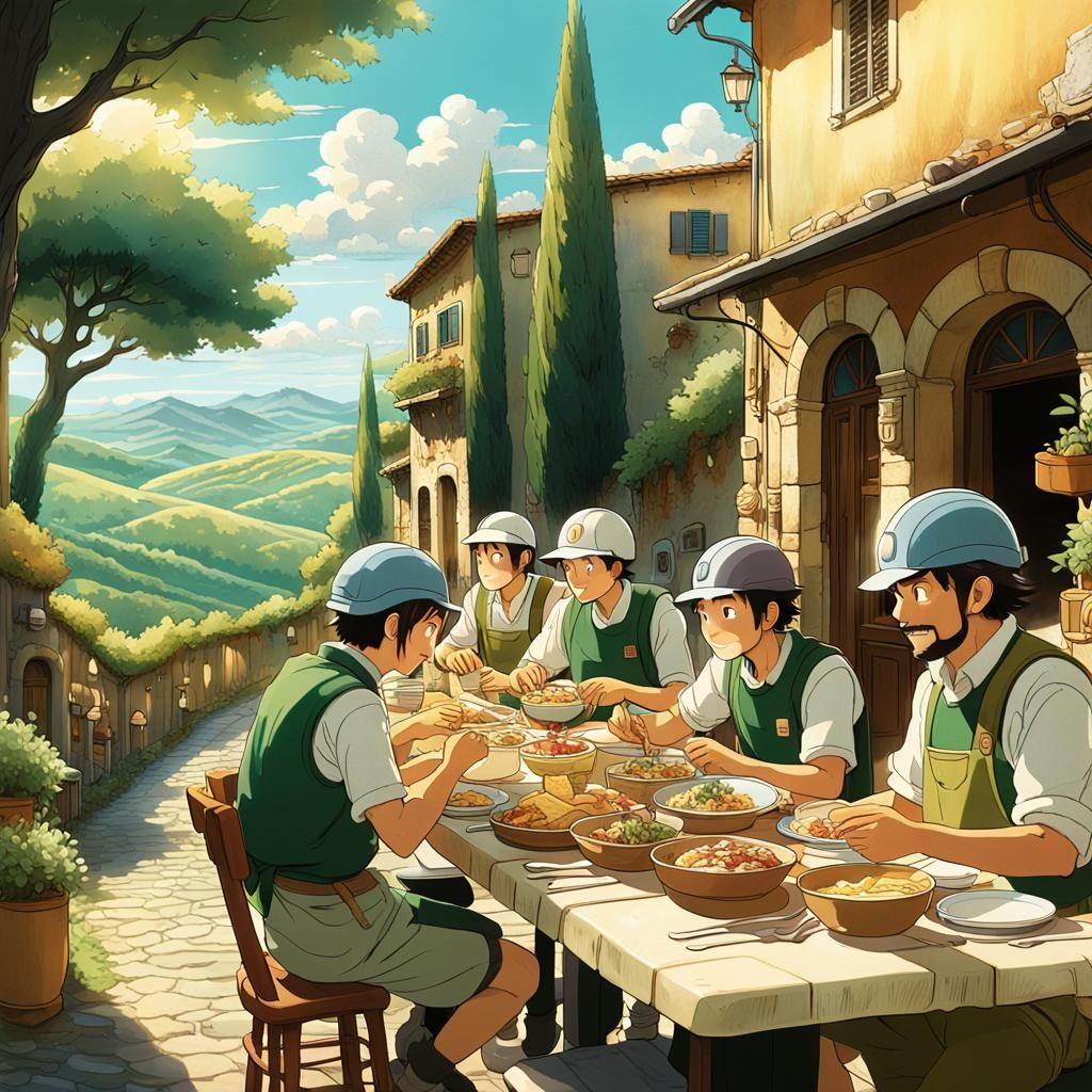 Geologists' Lunch in Tuscany: A Studio Ghibli Scene