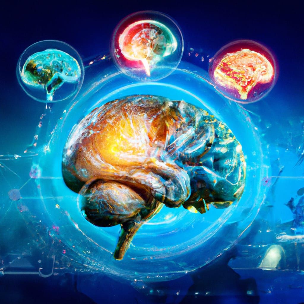 Electronic Brain Connected to Global Network: Hyperrealistic...