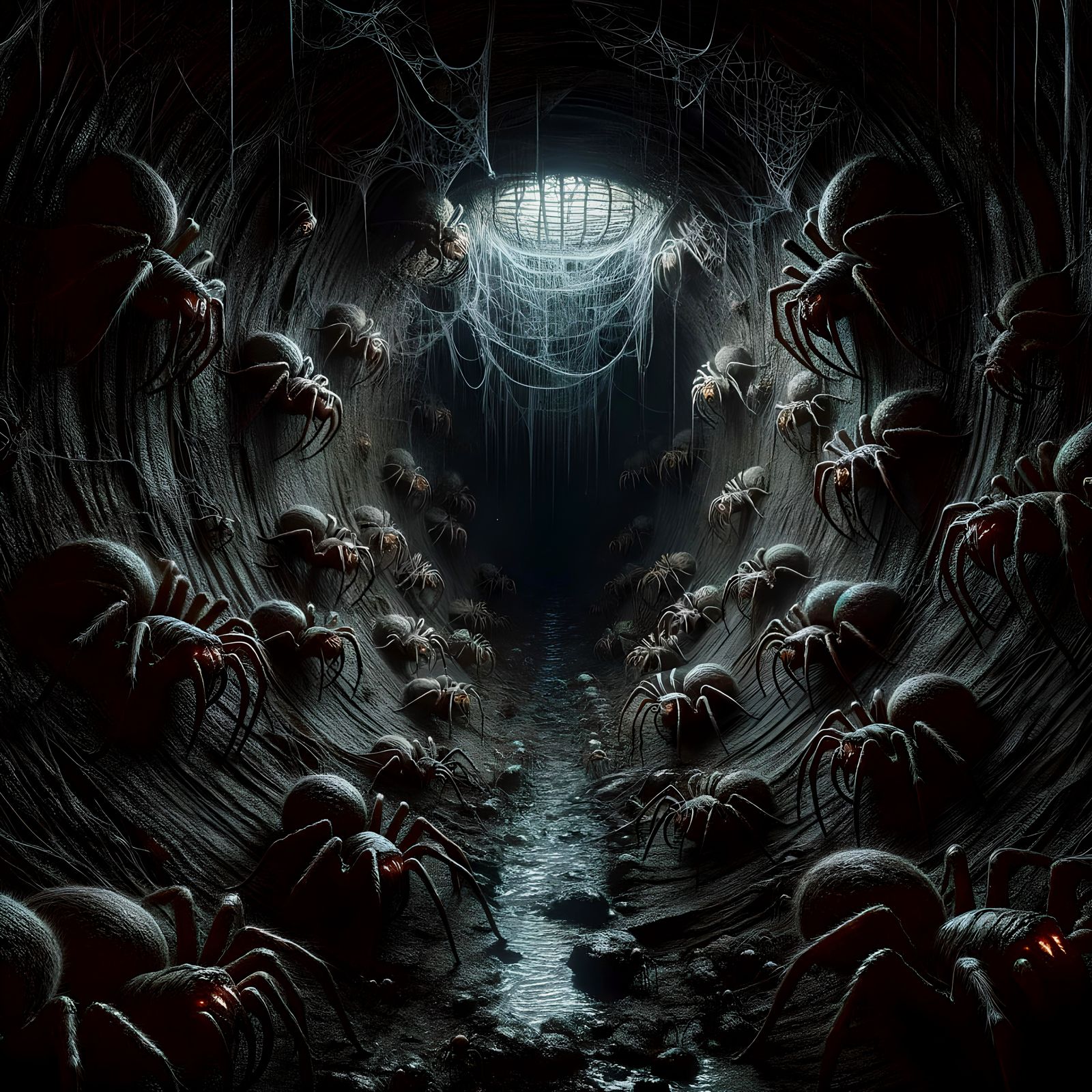 Terrifying Arachnid Tunnel of Claustrophobia