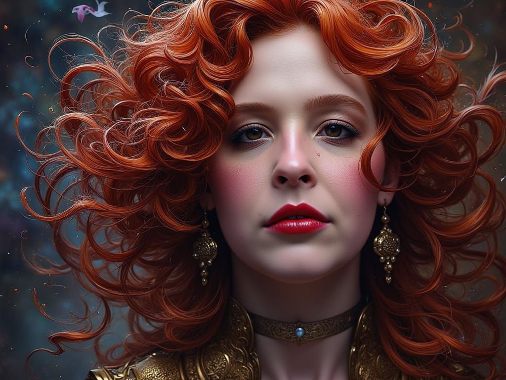 Goddess Portrait in Hyperrealistic Style with Dramatic Light...