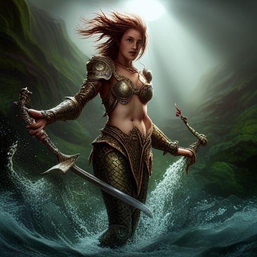 Medieval Warrior Mermaids in Metal Armor